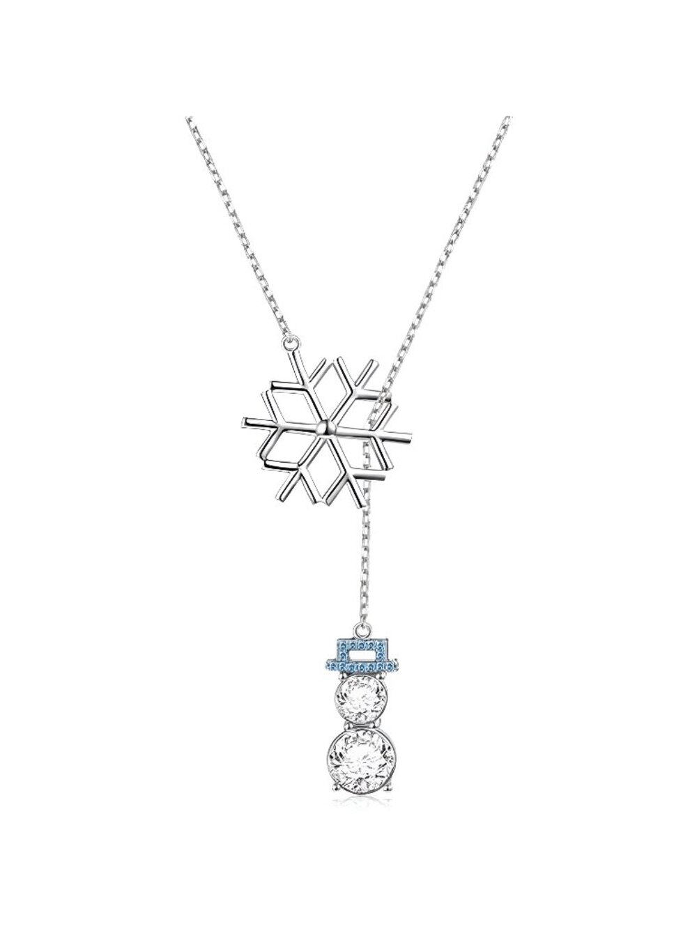Snowman Snowflake Jewelry Set 925 Sterling Silver Christmas Dangle Drop